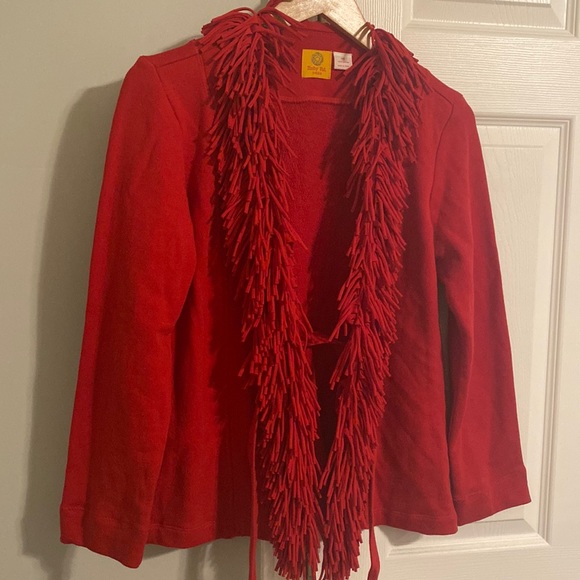 Ruby Rd. Red Fringe Jacket - Picture 1 of 4